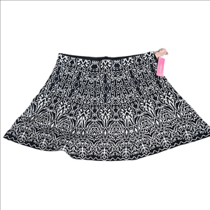 Xhilaration Black and White Floral Mini Skirt
